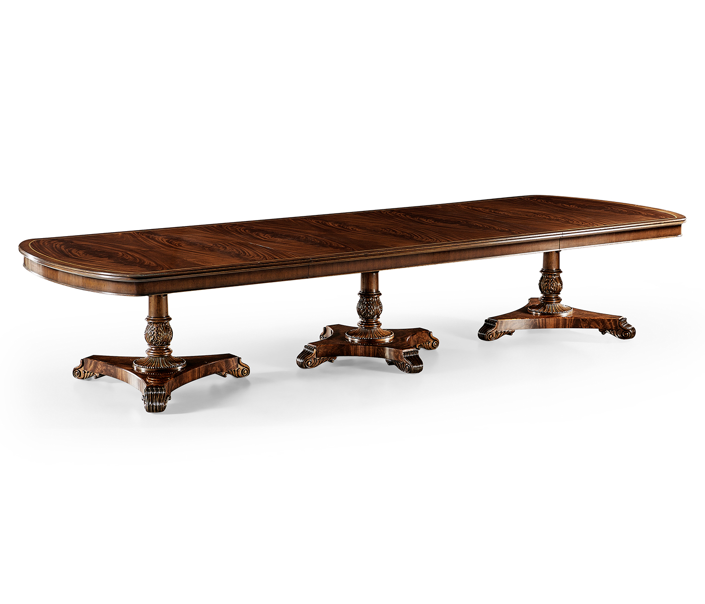 Mahogany Triple Pedestal Dining Table