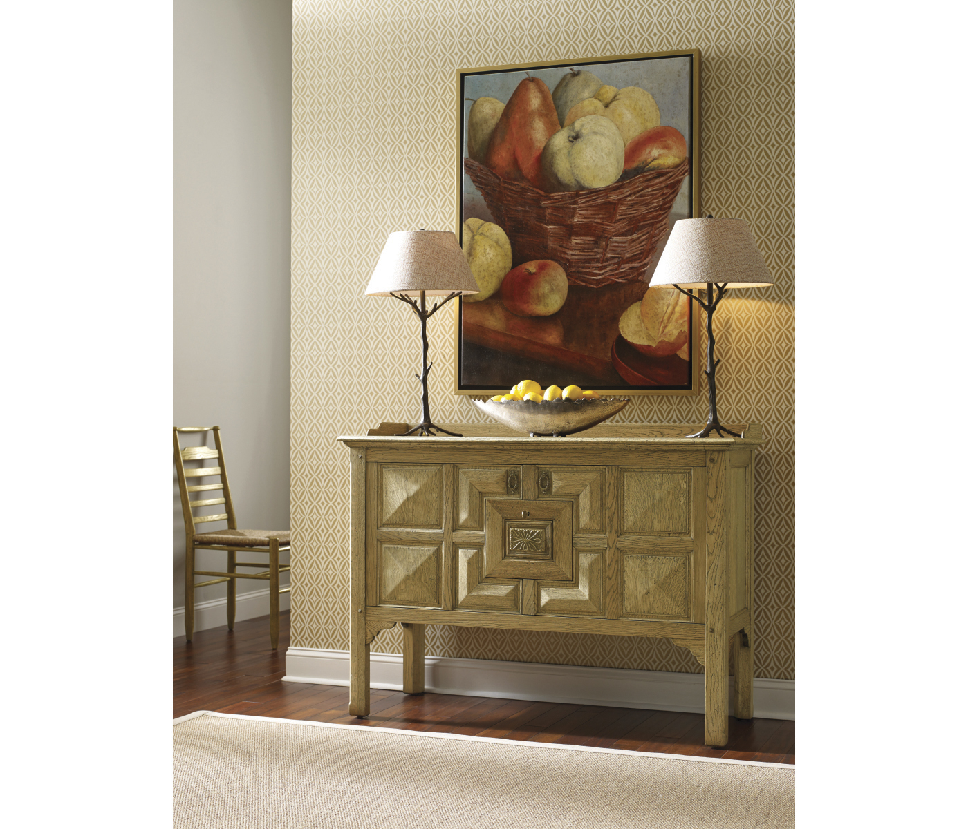 Tudor Style Grey Oak Cabinet