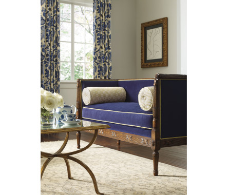 Regency Style Walnut Upholstered Settee