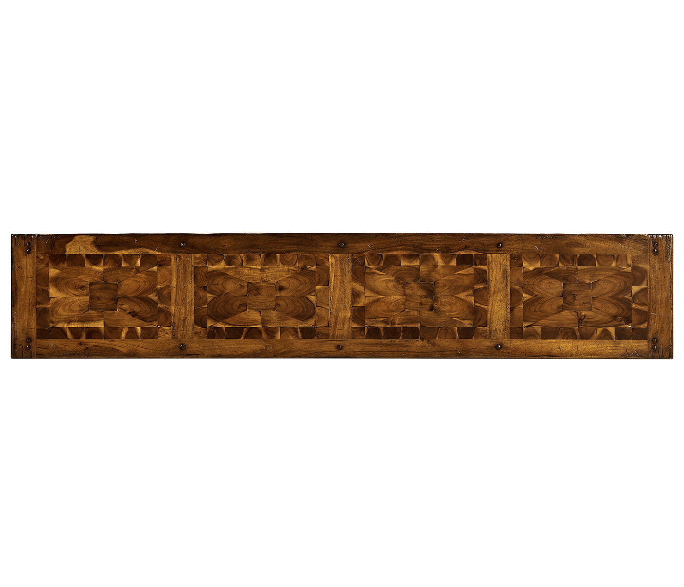 Large Walnut Oyster Parquet Console