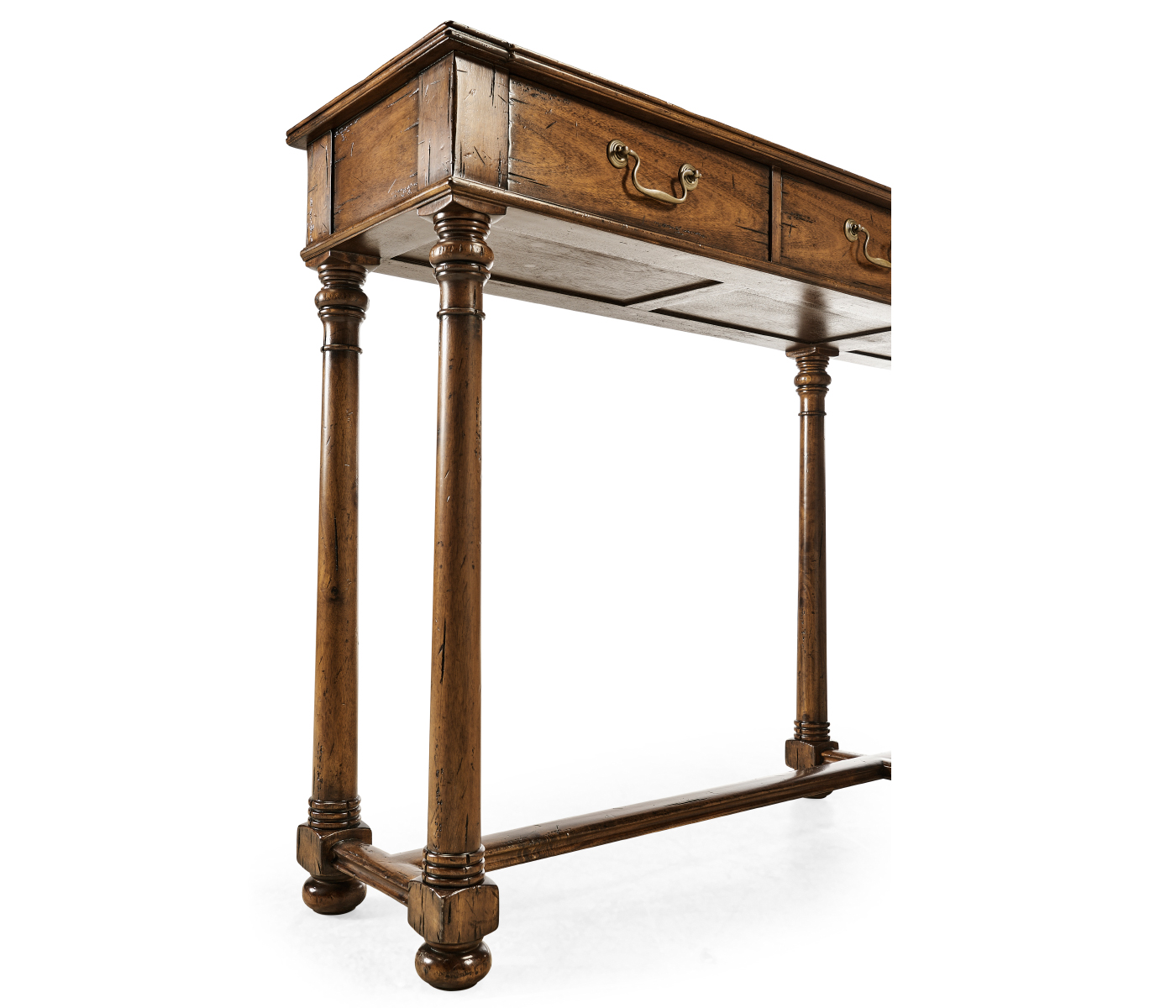 Large Walnut Oyster Parquet Console