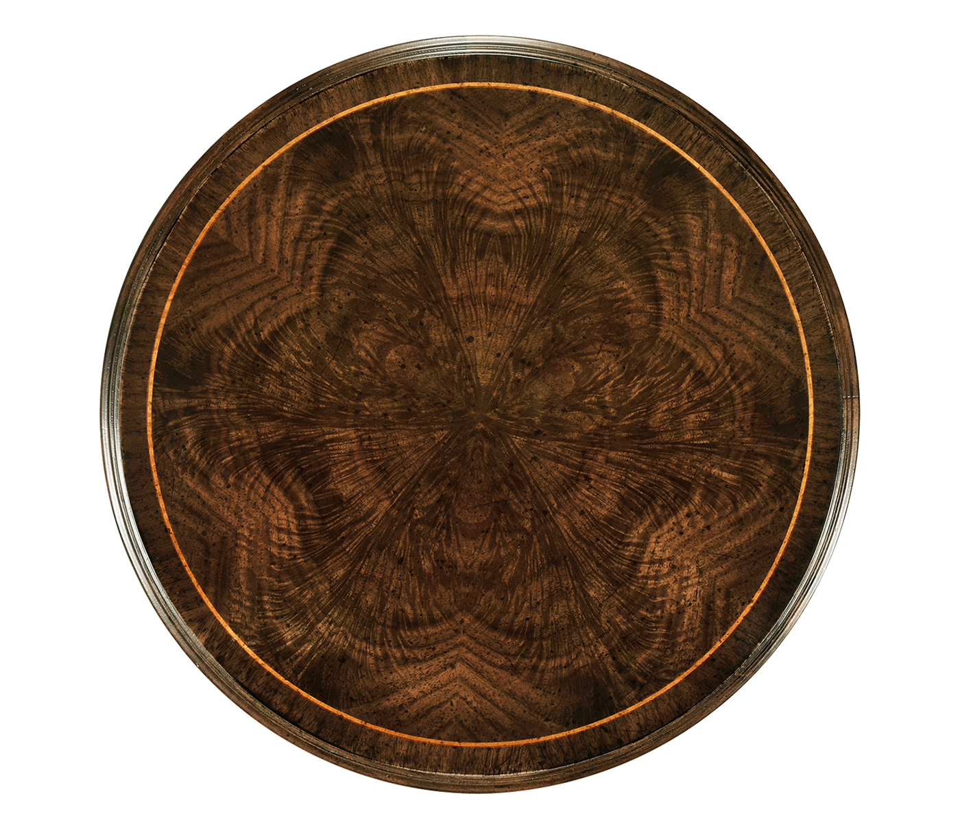 Dark walnut round lamp table