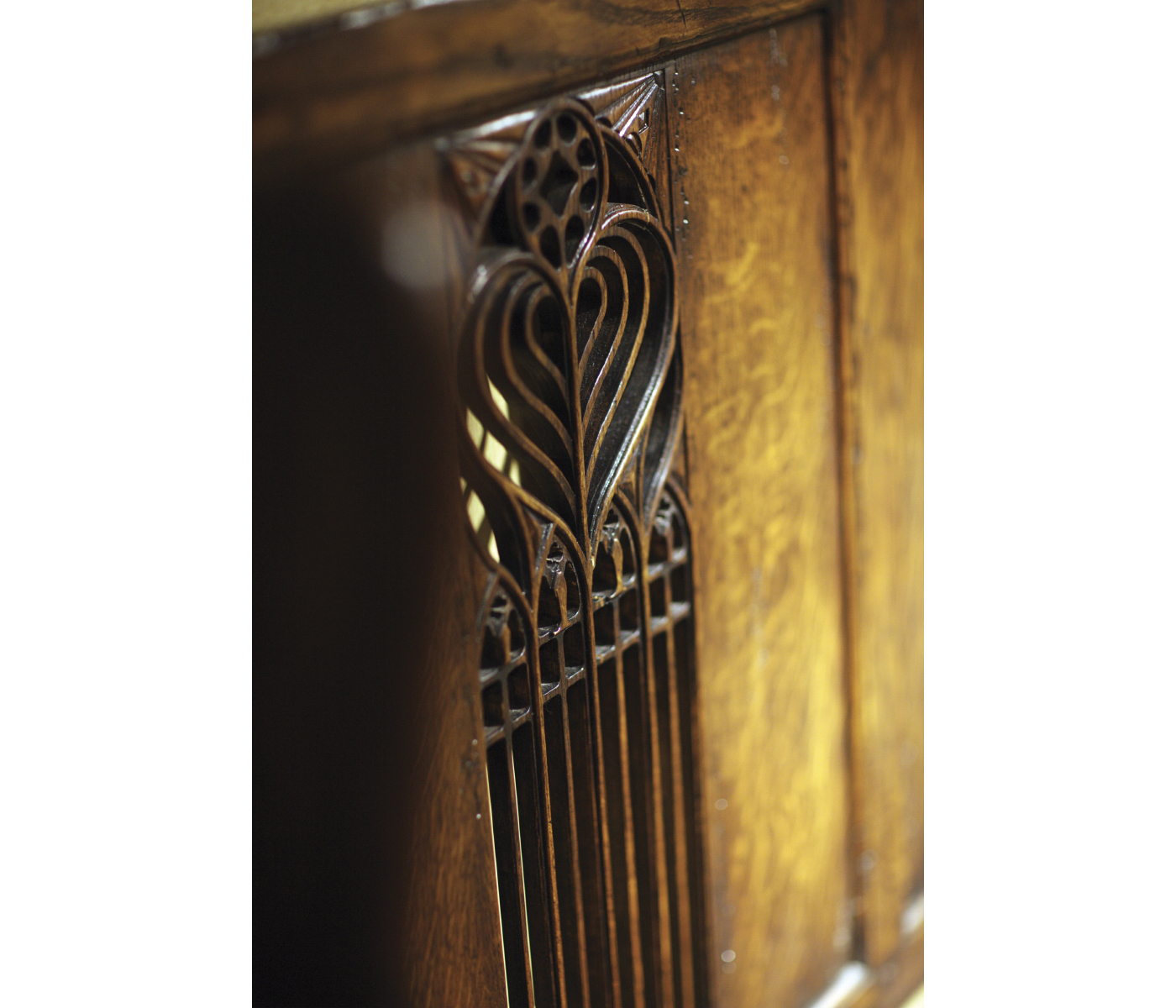 Gothic Natural Oak Display Cabinet