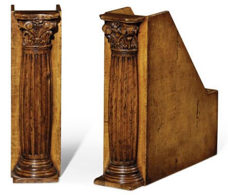 Pair of Corinthian Column Box File Bookends