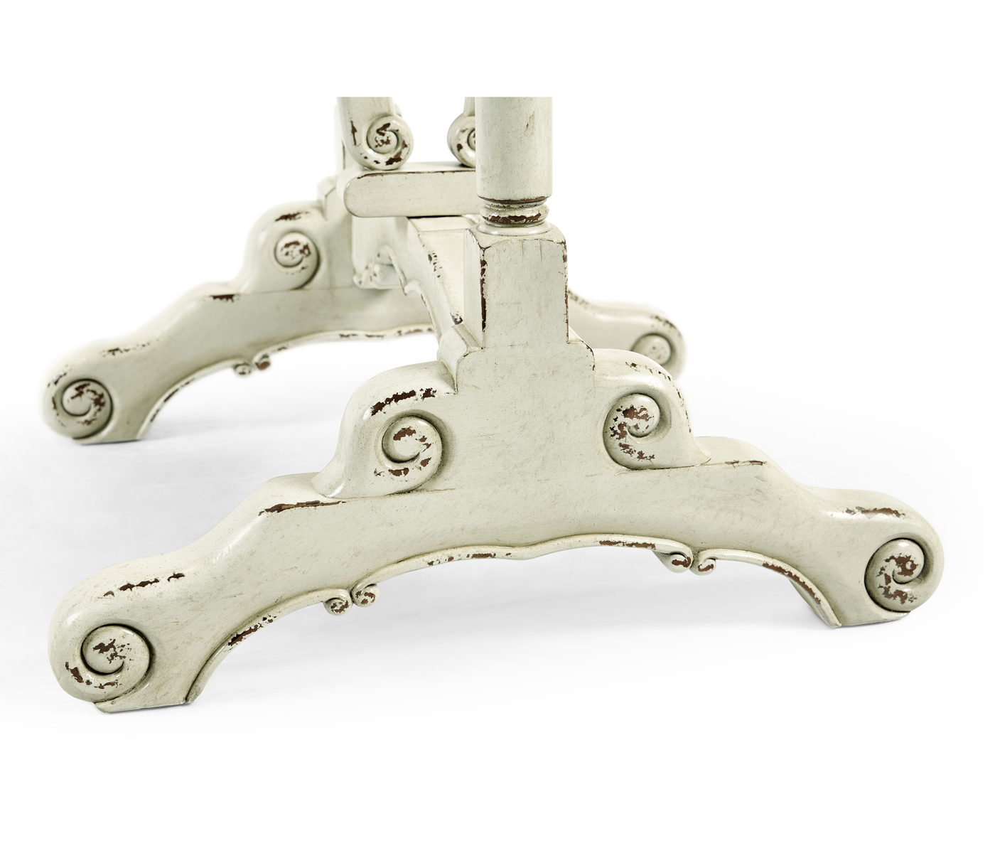 White rub-through tilt top table