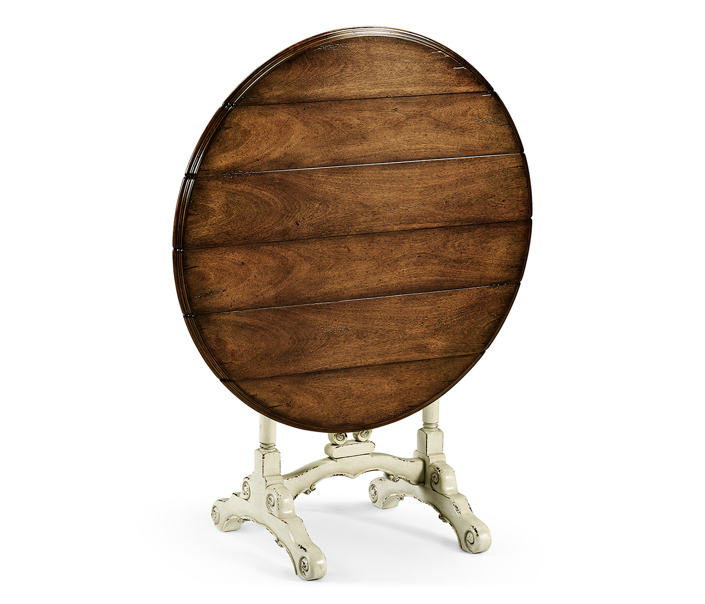 White rub-through tilt top table