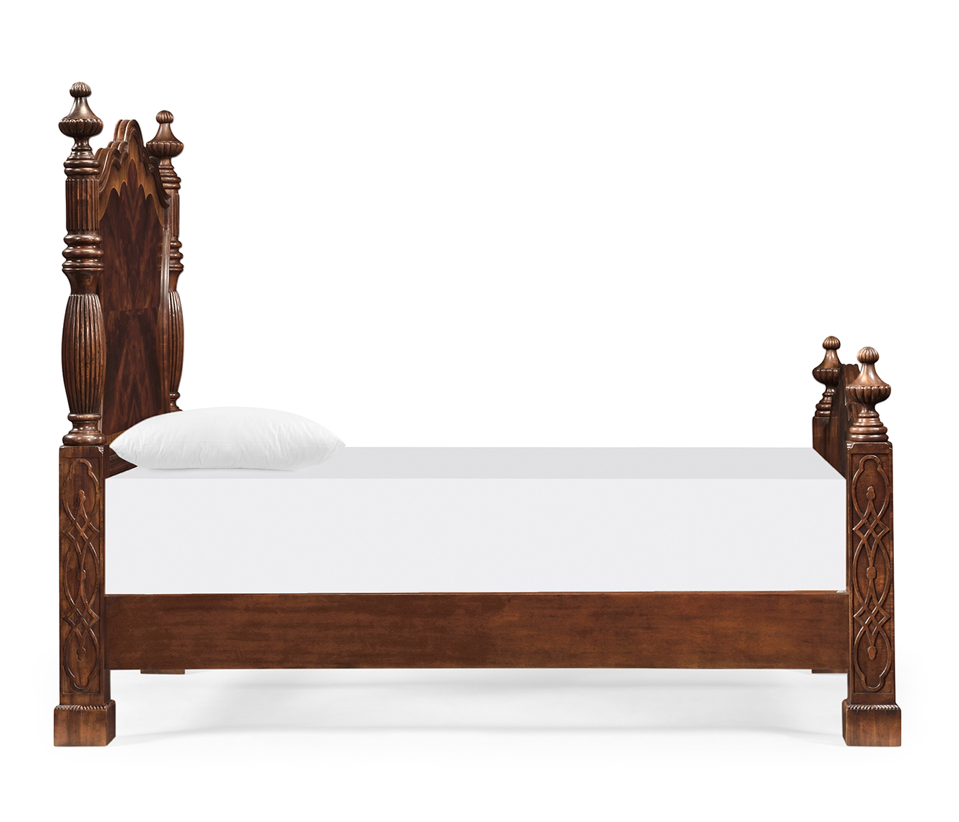 Four Poster Mahogany UK Queen Bed