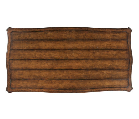 White rub-through dining table