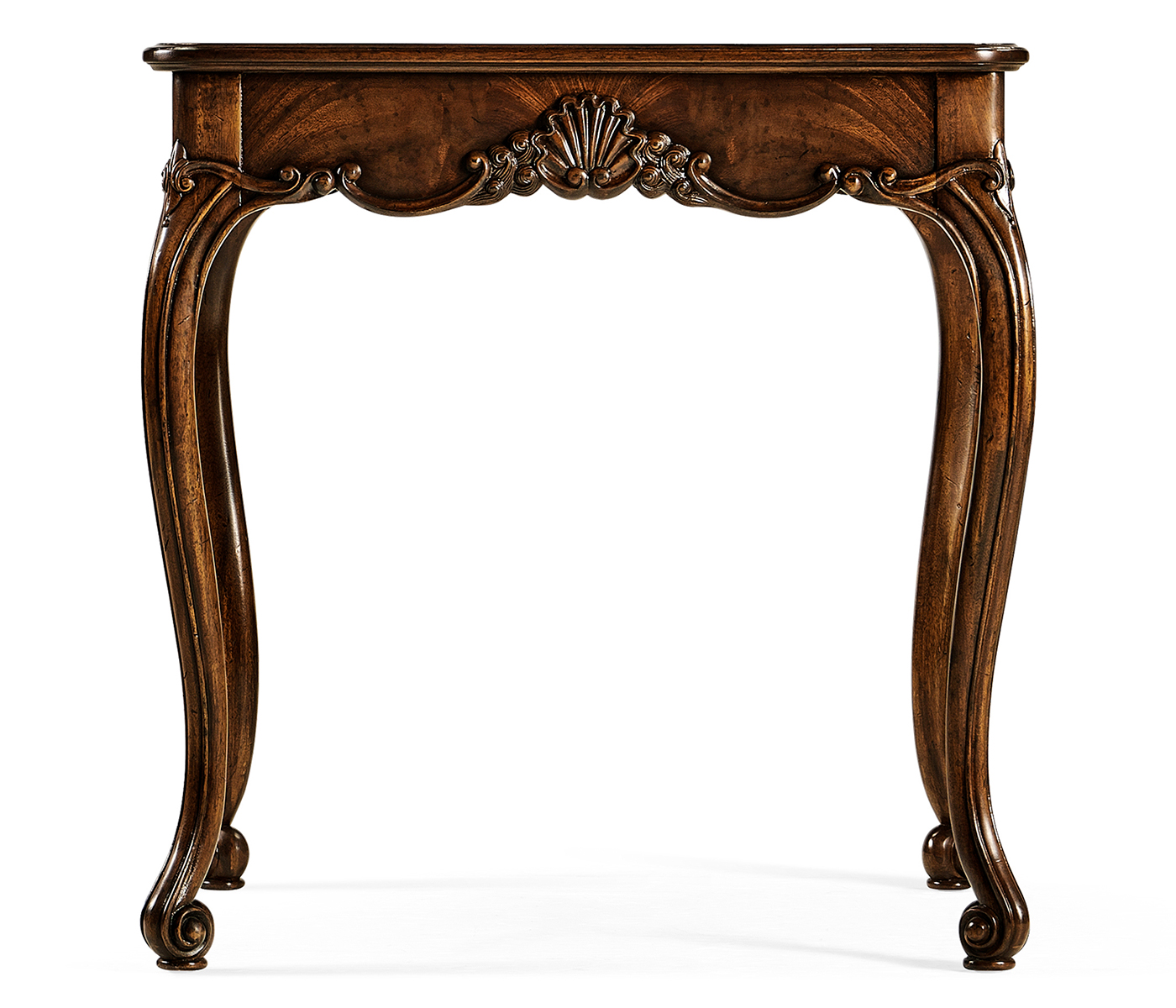 Mahogany Four Legged Square Side Table Scallop Shells