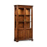 Walnut glazed display cabinet with pediment