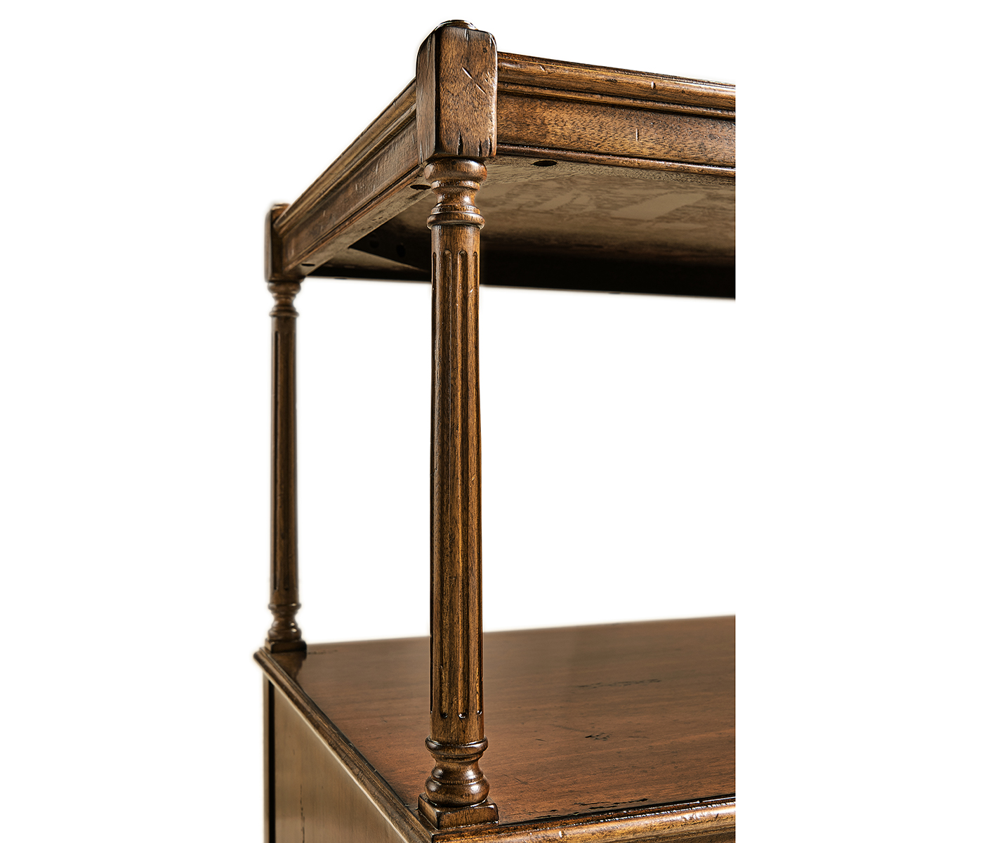 Walnut two drawer side table