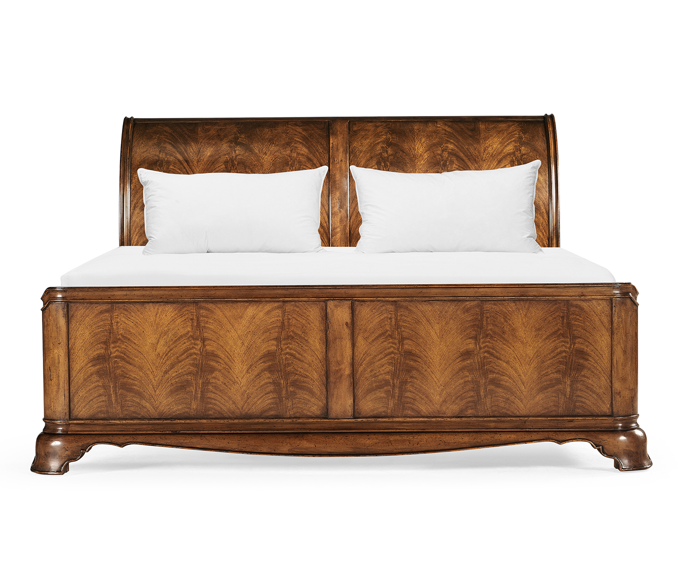 Walnut Sleigh US King Bed