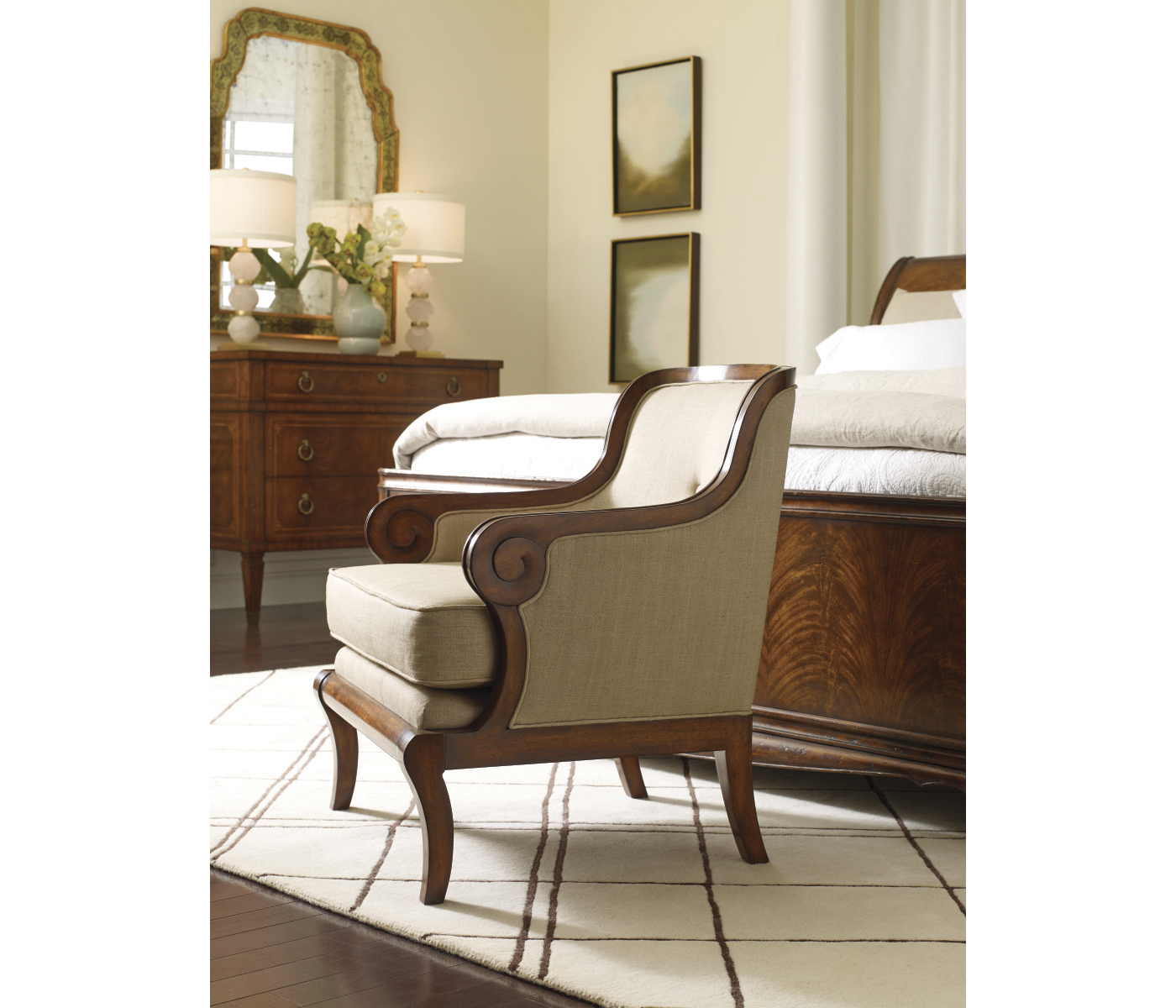 Walnut Sleigh US King Bed