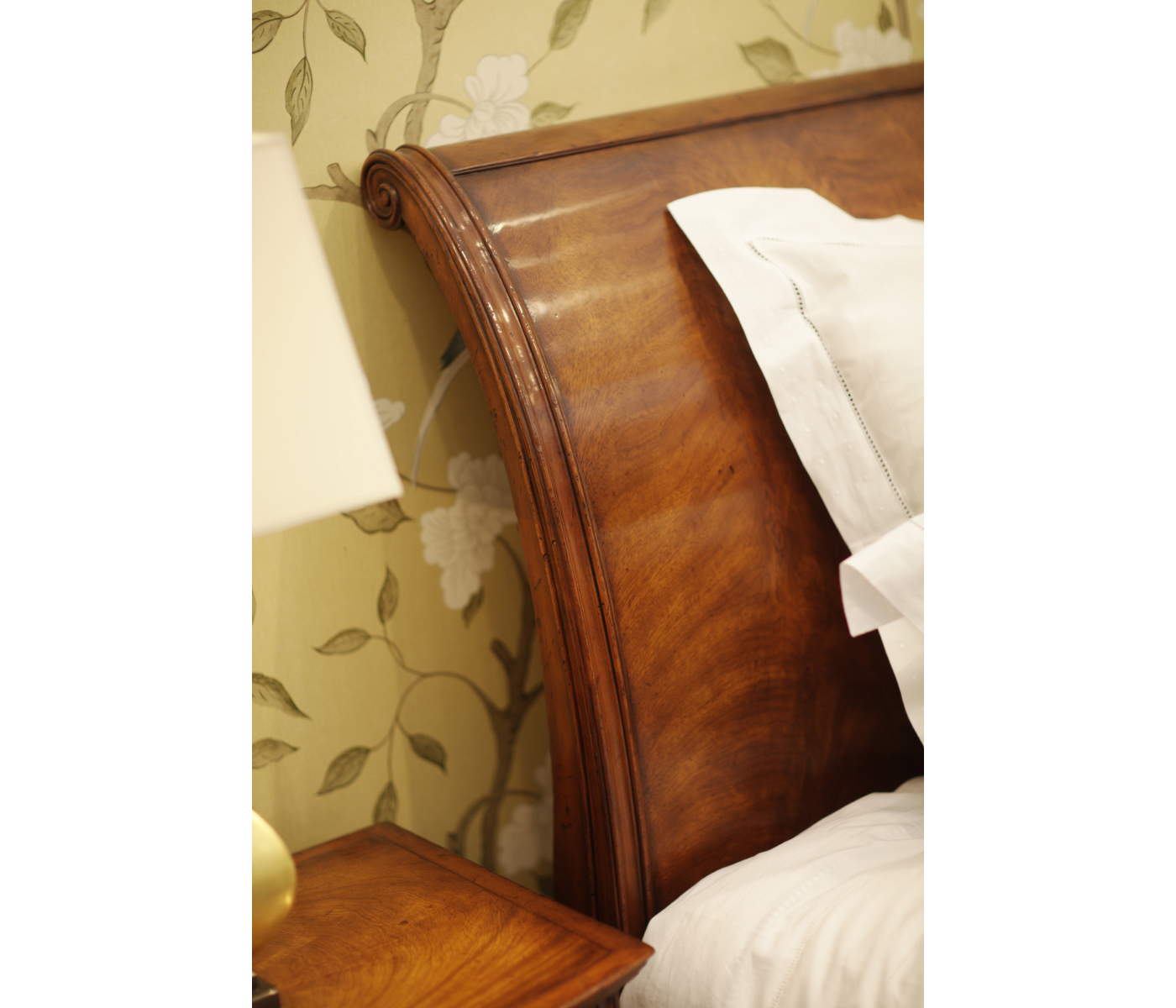 Walnut Sleigh US King Bed