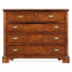 Walnut planked chest of five drawers