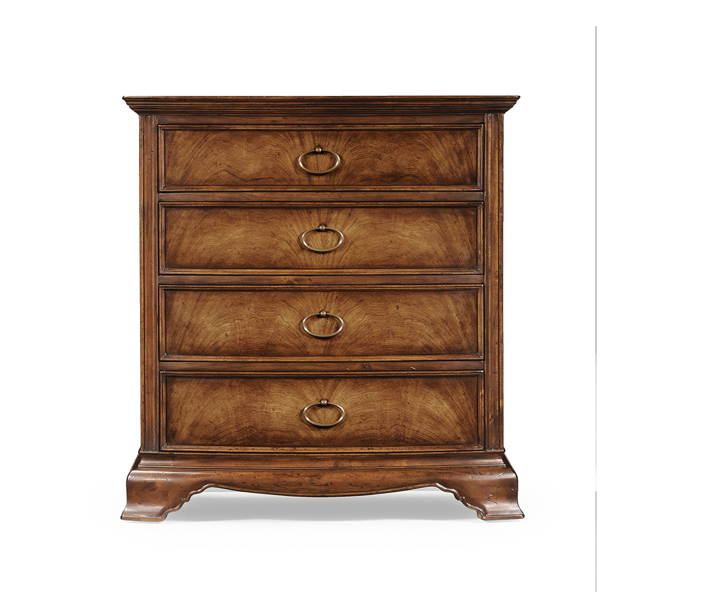 Crotch Walnut Bedside Chest of Drawers