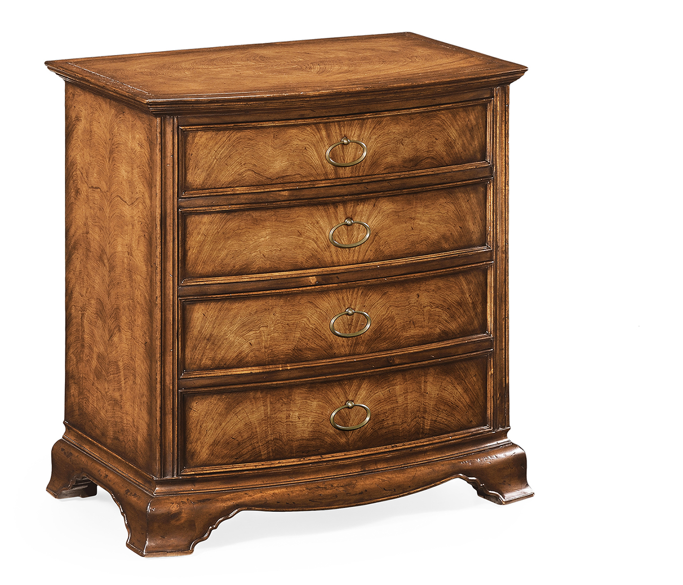 Crotch Walnut Bedside Chest of Drawers