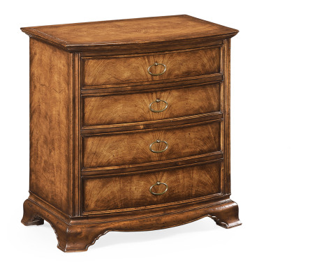 Crotch Walnut Bedside Chest of Drawers