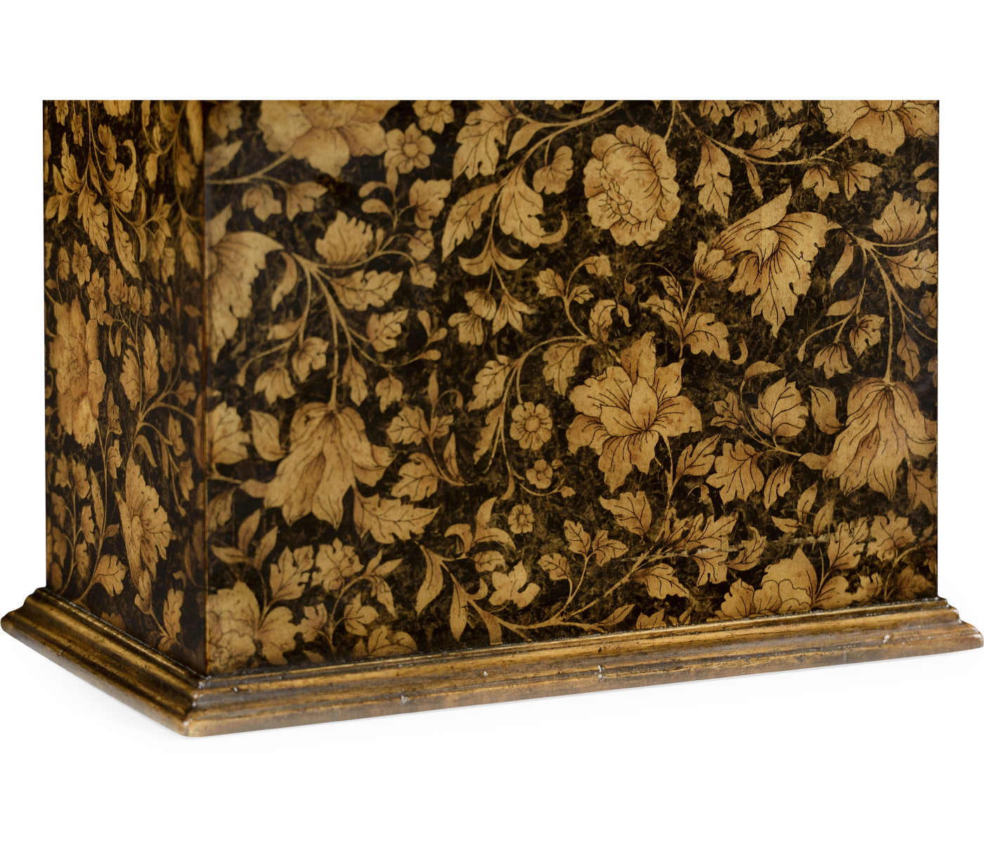 Pair of Glass Decanters & Black Chinoiserie Case