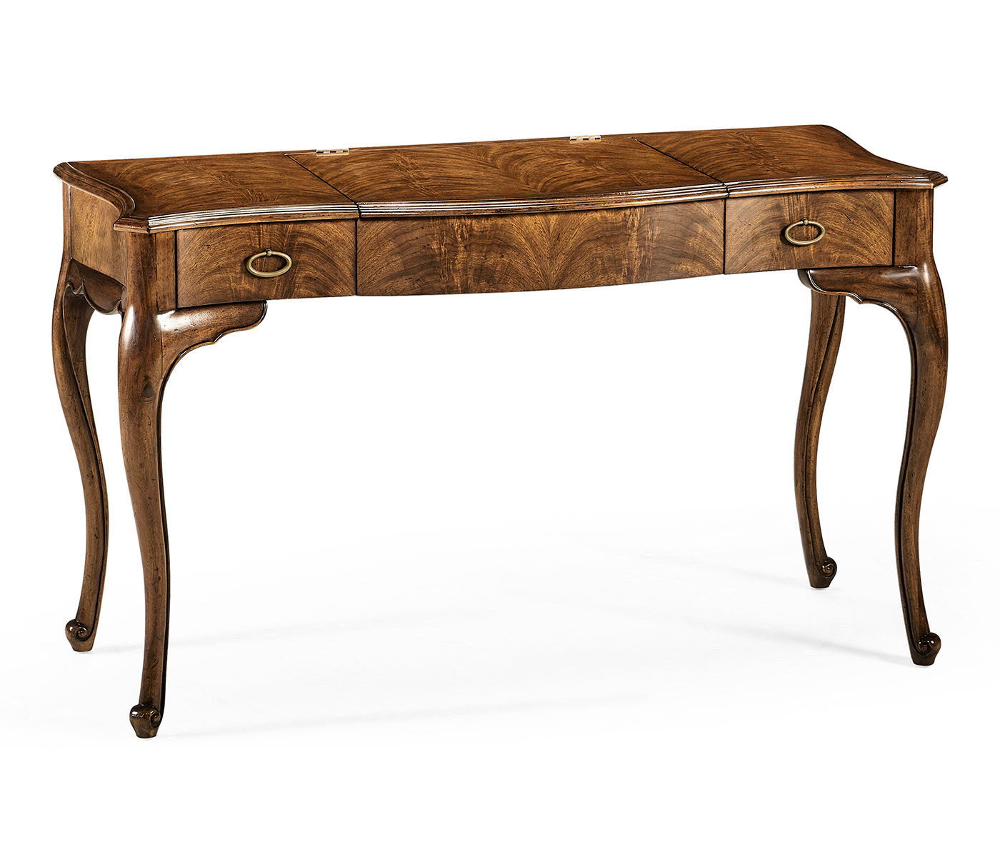 Dressing table with hinged mirror