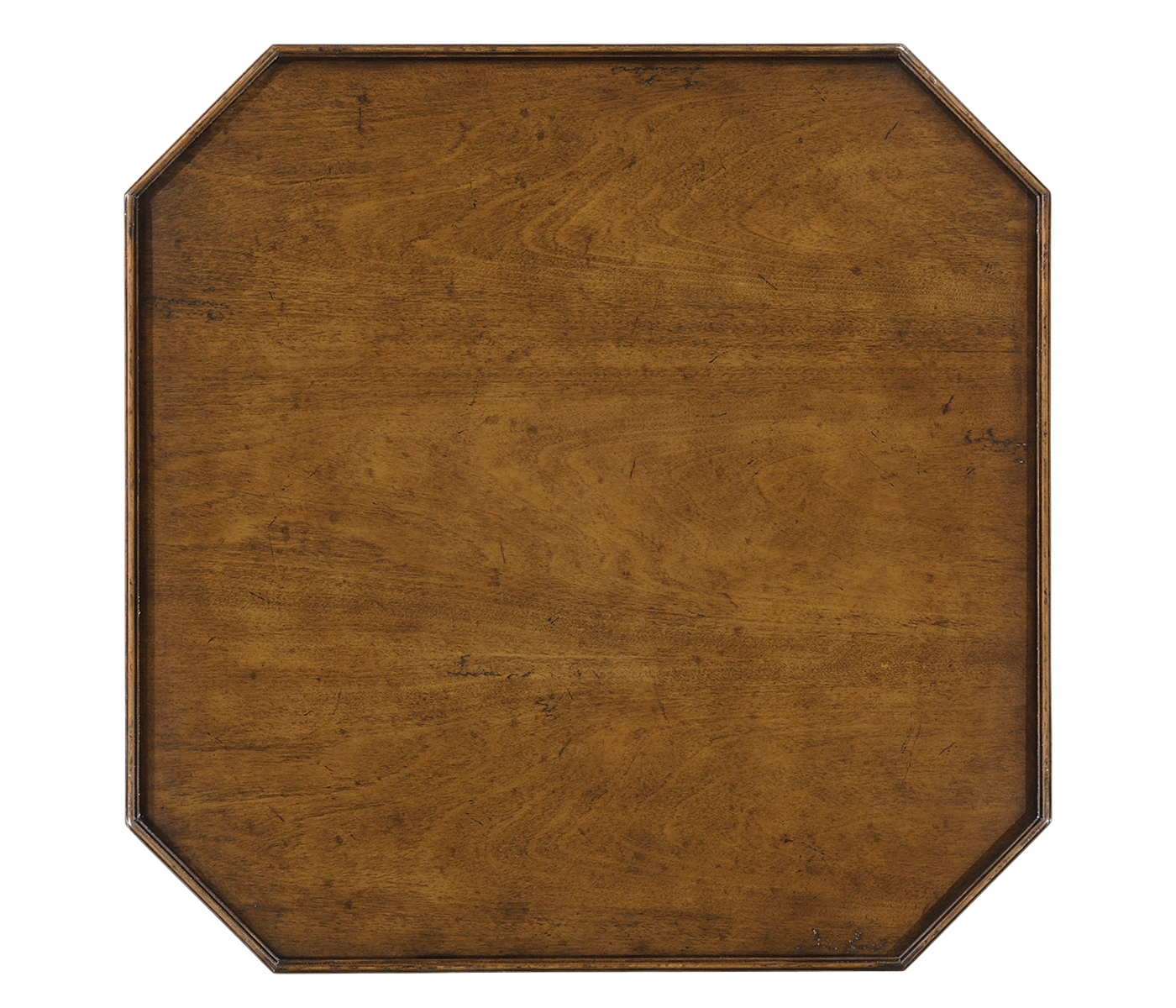 Square Walnut Side Table with Brass Capped Feet