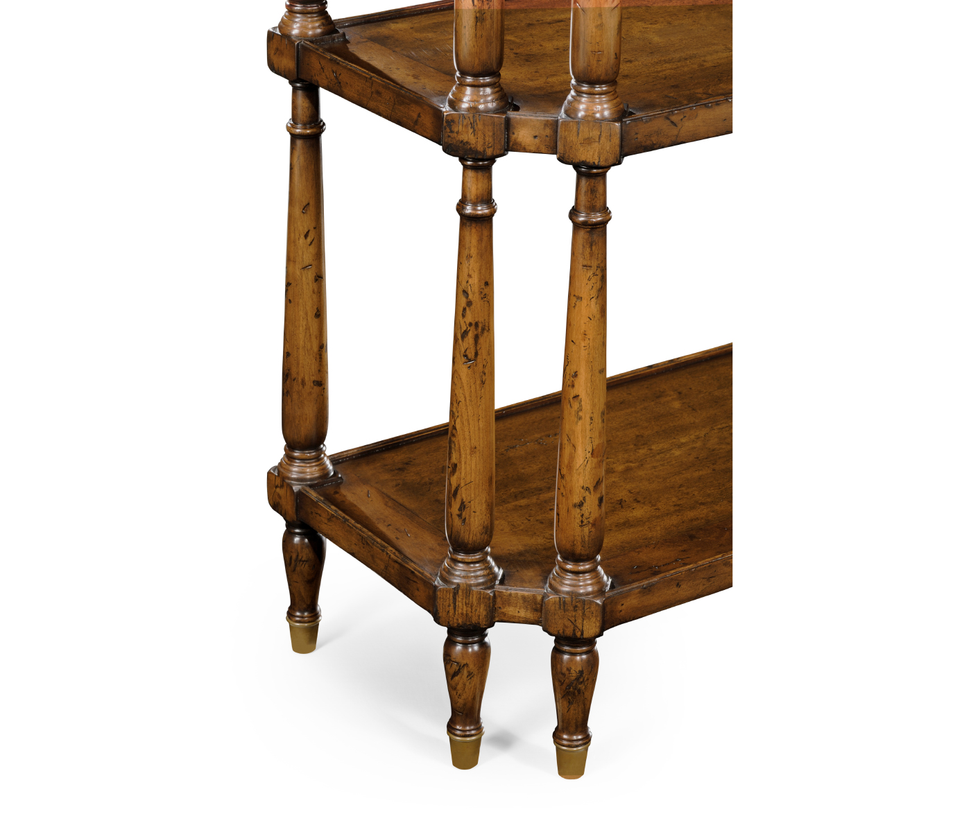 Antique walnut console on baluster legs