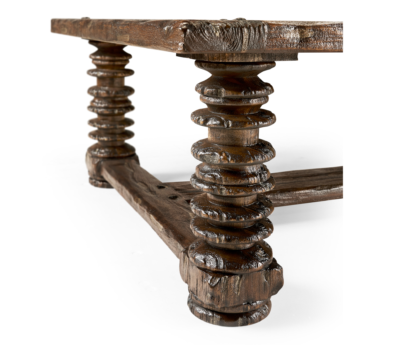 Turned Leg Heavy Distressed Games/Coffee Table