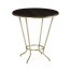 Leather top & silver iron side table
