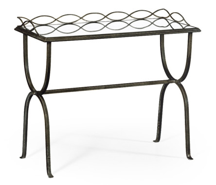 Églomisé & Bronze Iron Drinks Table