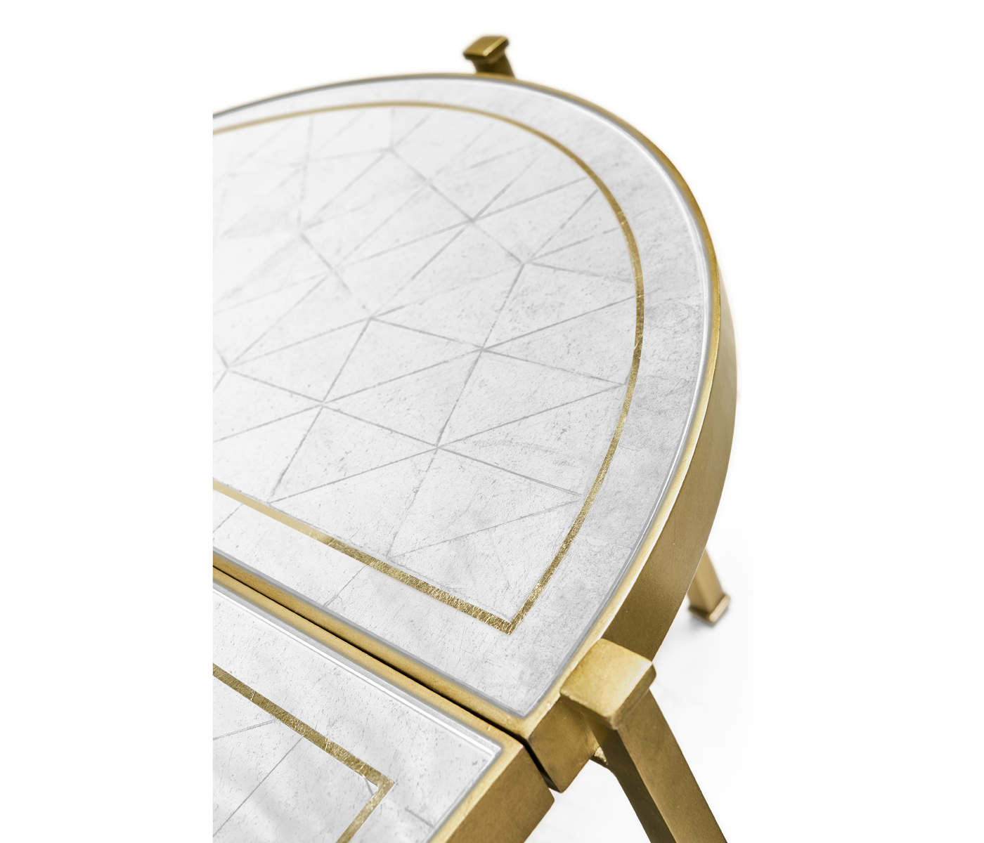 Églomisé & Gilded Iron Bunching Tables