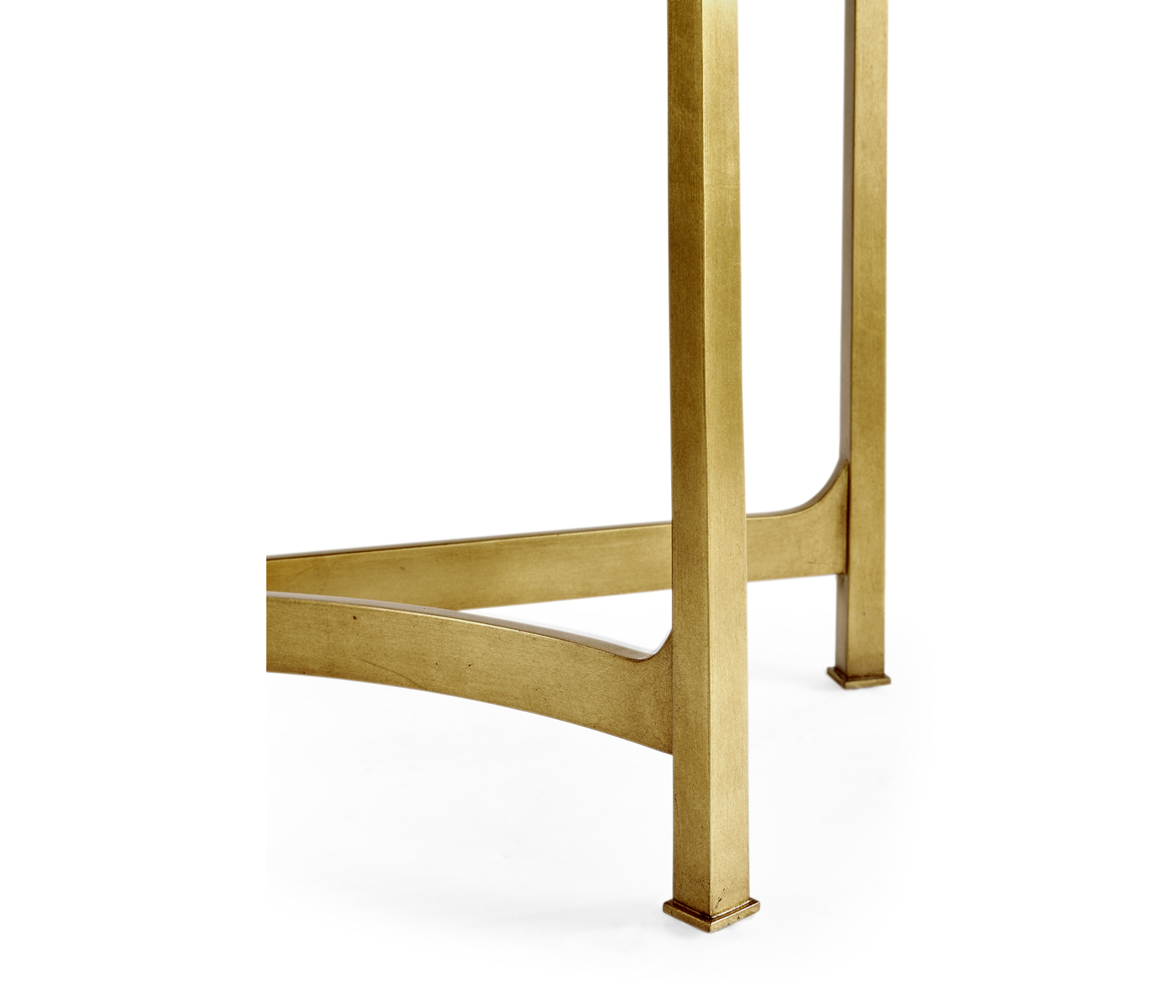 Large Églomisé & Gilded Iron Demilune Console