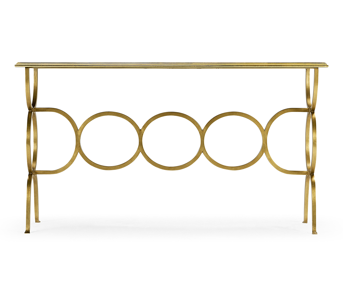 Églomisé & Gilded Iron Circles Console