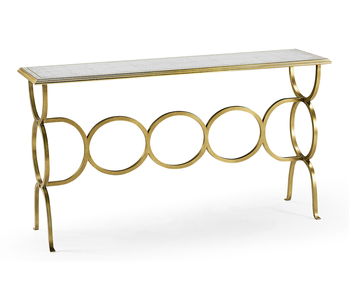 Églomisé & Gilded Iron Circles Console