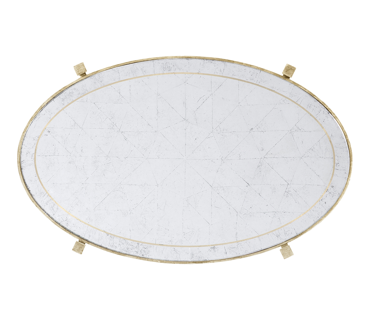 Small Églomisé & Silver Iron Three-Tier Table