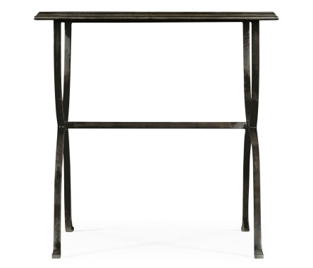 Églomisé & Bronze Iron Square Side Table