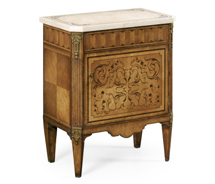 Small Satinwood & Cream Scagliola Italian Commode