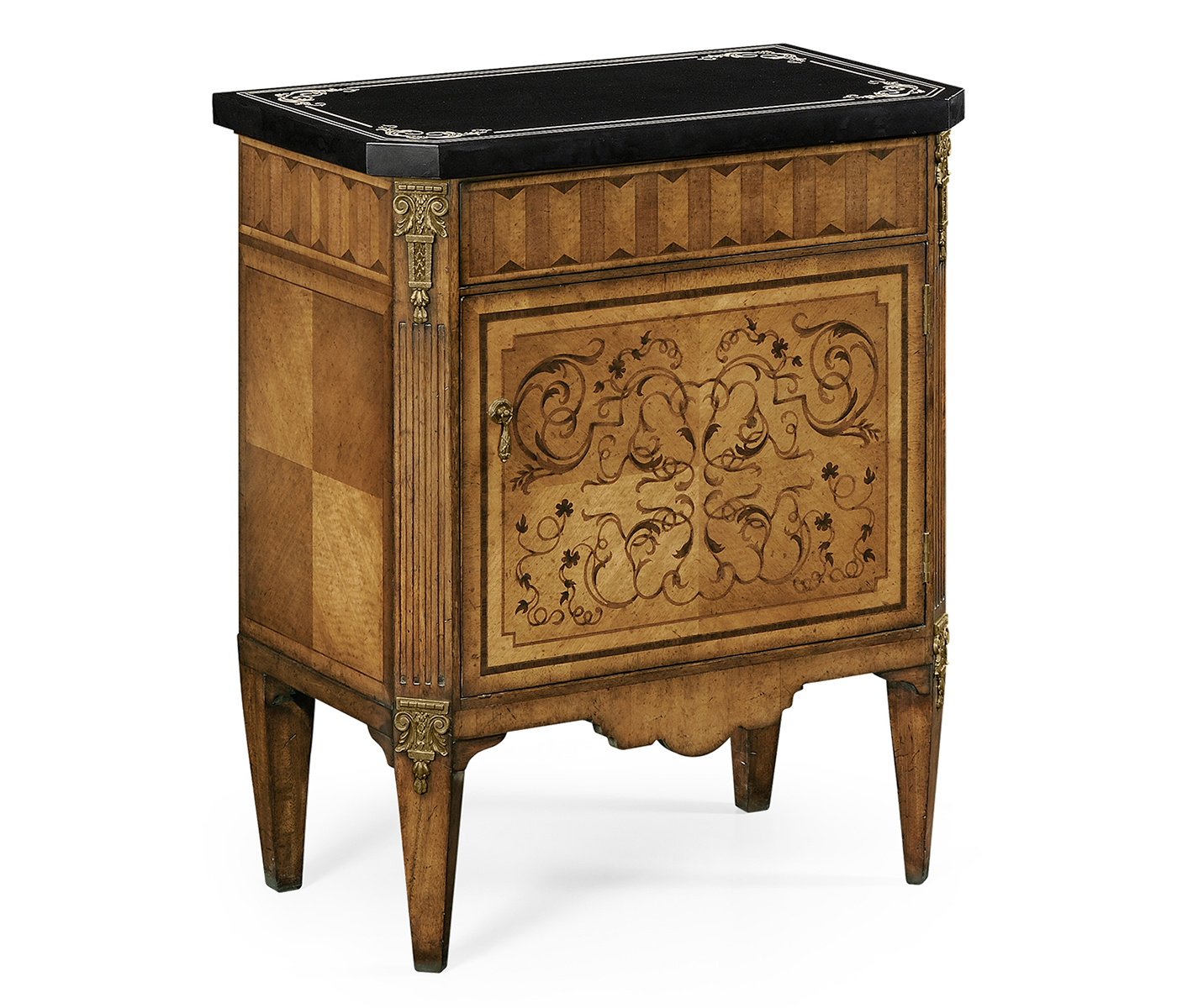 Small Satinwood & Black Scagliola Italian Commode