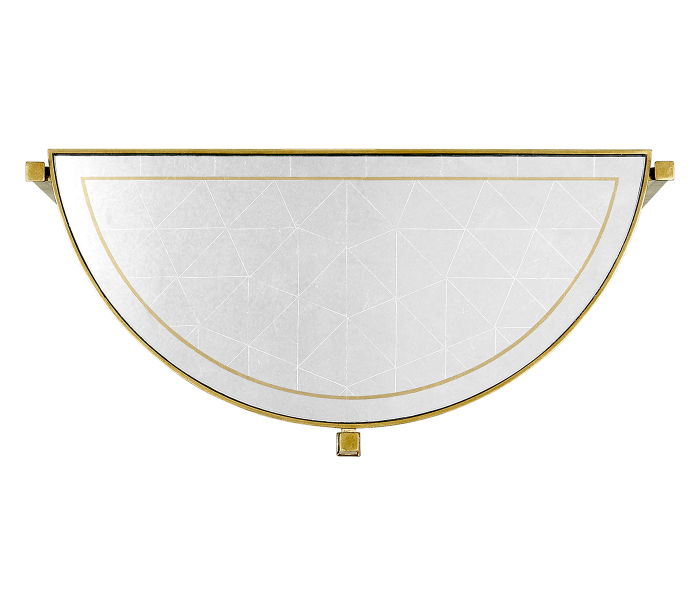 Small Églomisé & Gilded Iron Demilune Console