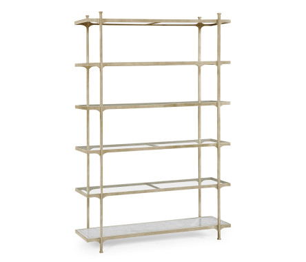 Églomisé & Silver Iron Six-Tier Étagère