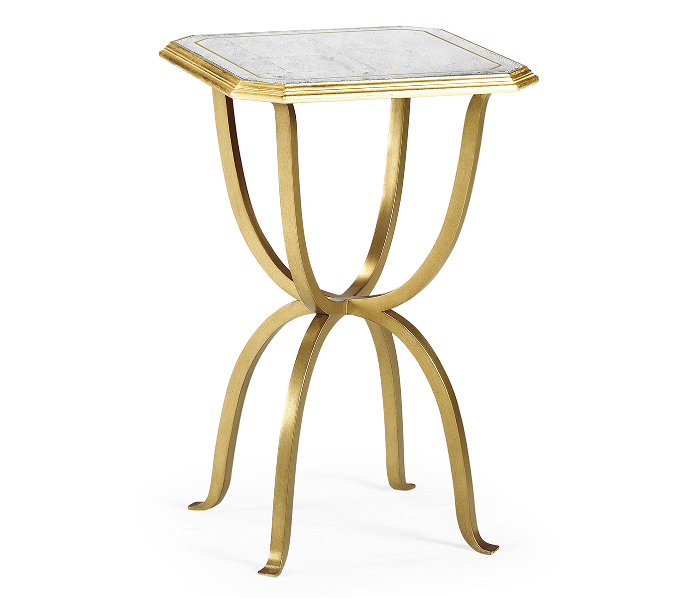 Églomisé & Gilded Iron Octagonal Side Table