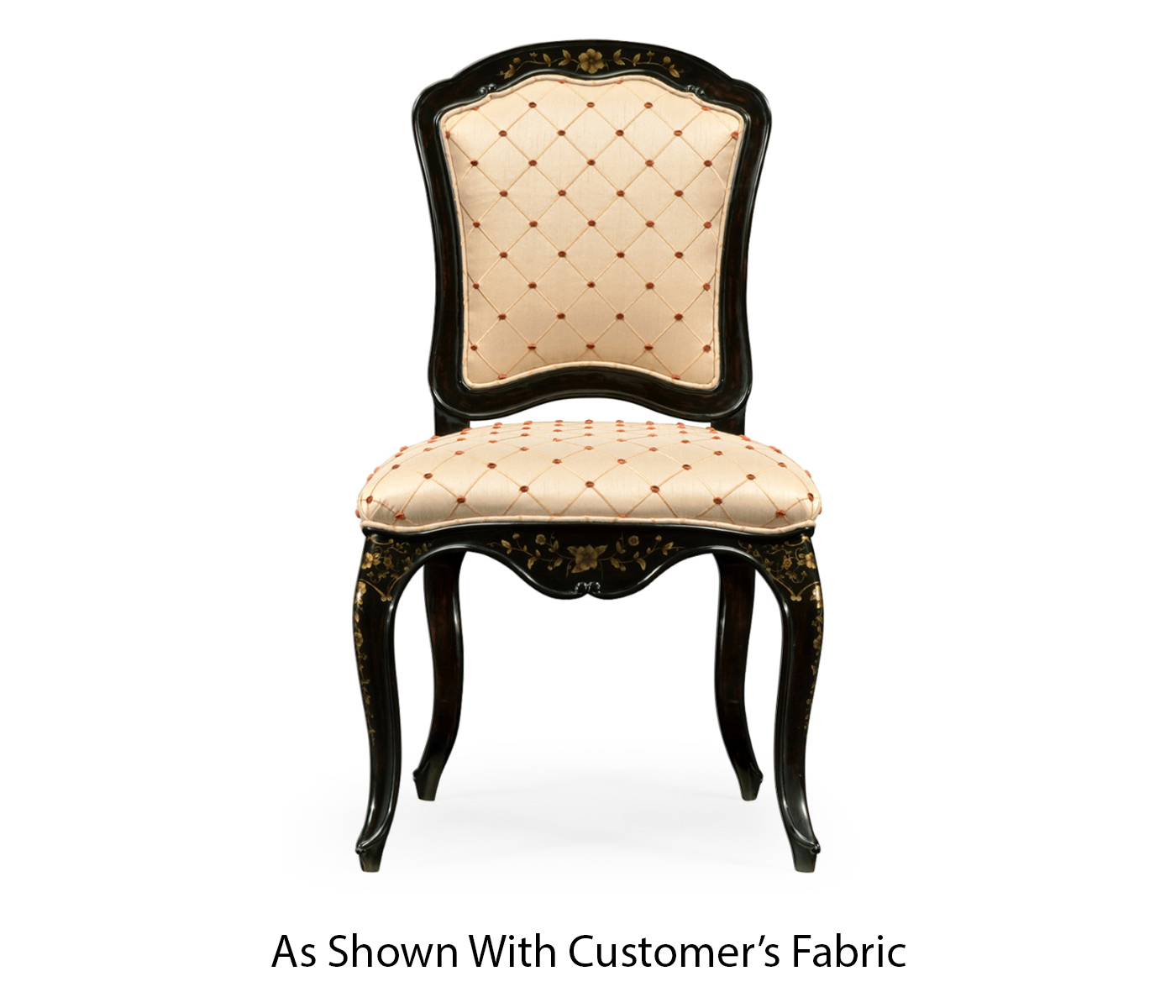 Black & Gilded Floral Side Chair