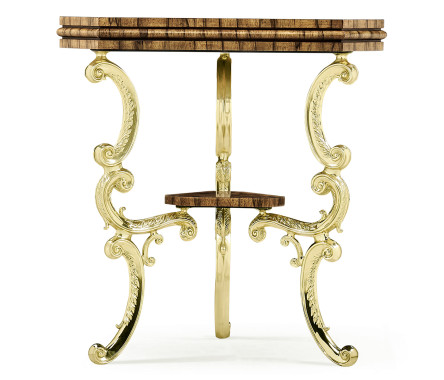 Argentinian walnut triangular topped side table