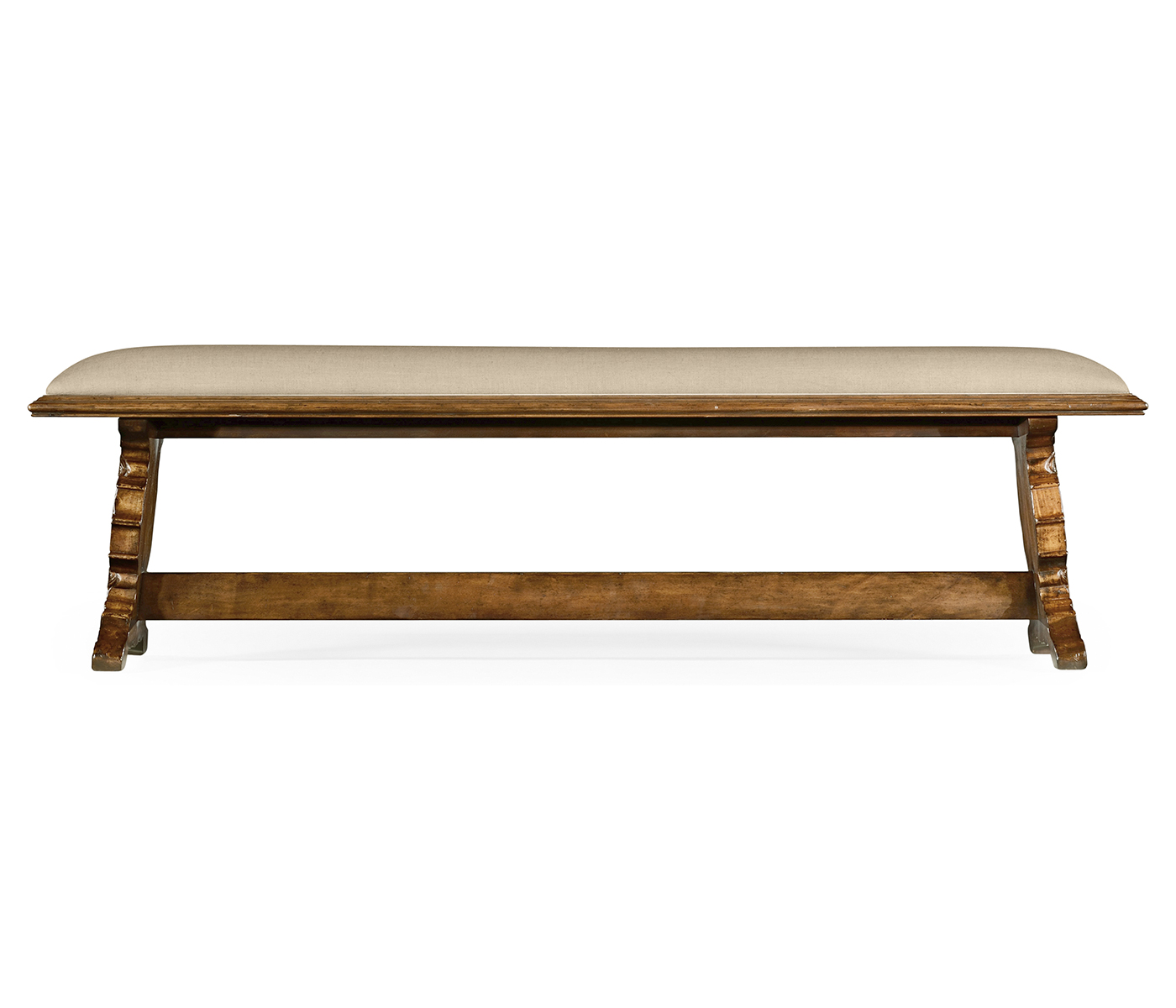 Long portuguese style argentinian walnut bench