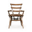 Country Style Dark Oak Arm Chair with A Dark Antique Chestnut Leather Seat