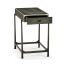 Anthracite Faux Shagreen & Bronze Iron Side Table