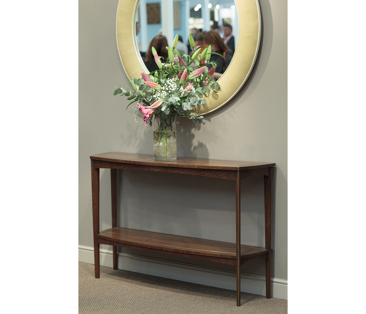 Anthracite Faux Shagreen Circular Mirror