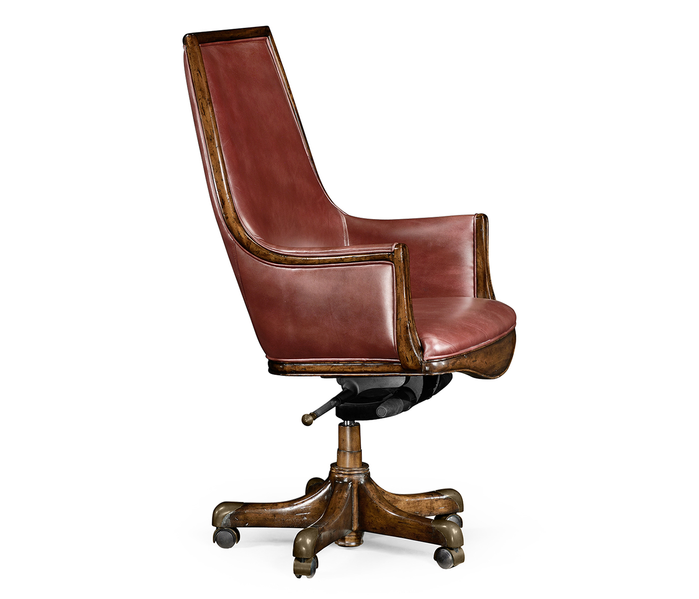 Edwardian High Backed Walnut Office Chair