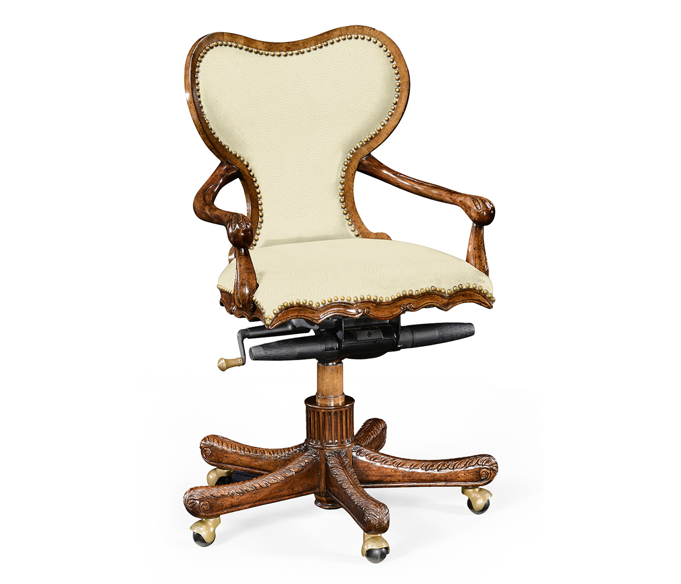 Double Lobed Shaped Mahogany Office Chair