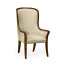 High Curved Back Walnut Dining Arm Chair