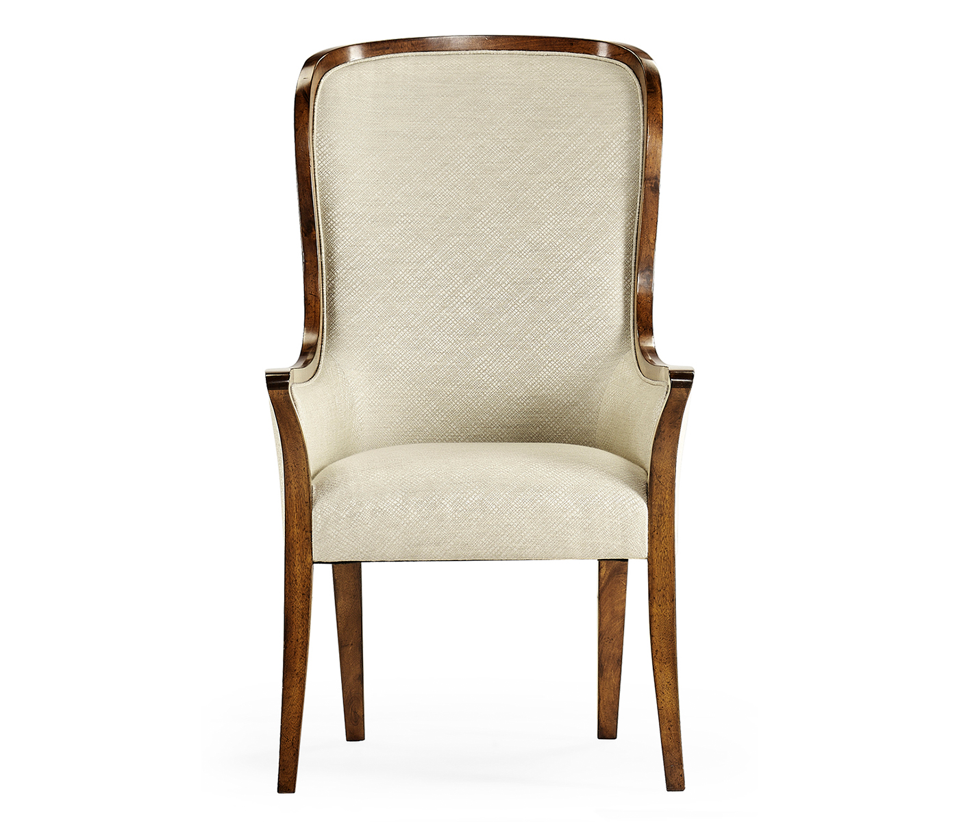 High Curved Back Walnut Dining Arm Chair